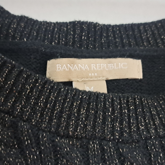 Banana Republic Black Metallic Sweater Women Size M - Picture 2 of 3